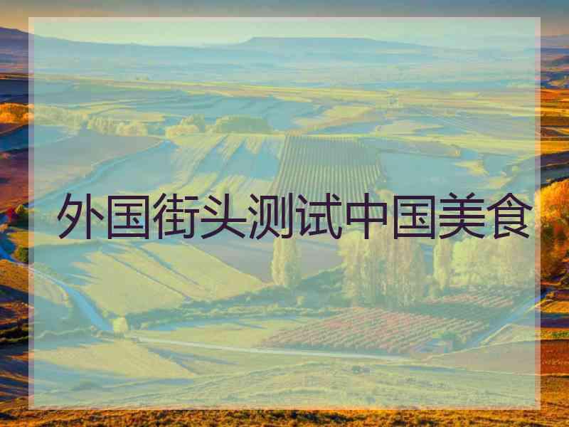 外国街头测试中国美食 外国街头测试中国美食