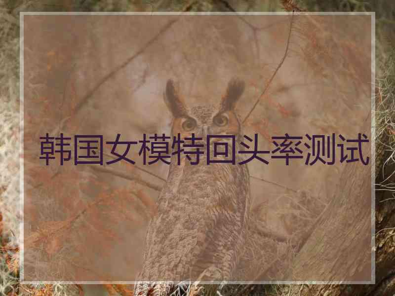 韩国女模特回头率测试 韩国女模特回头率测试