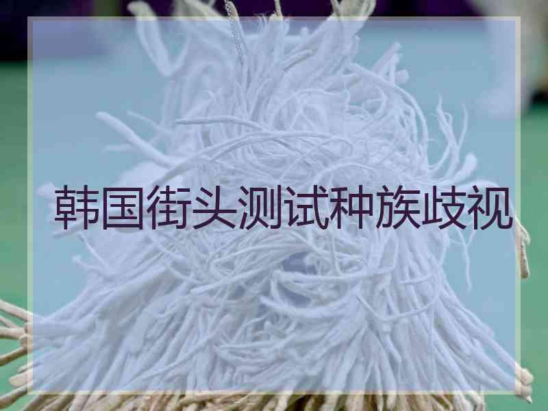 韩国街头测试种族歧视 韩国街头测试种族歧视
