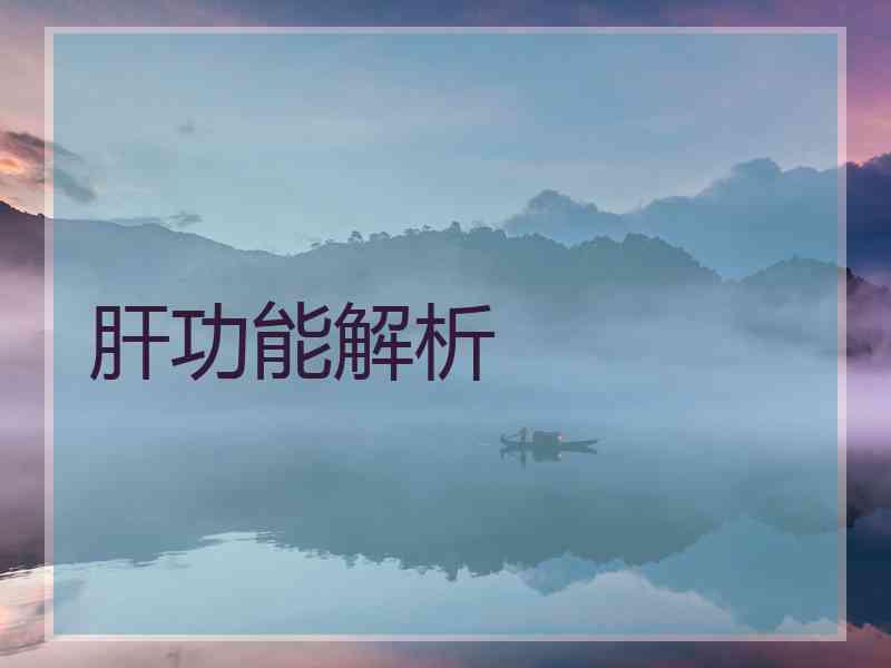 肝功能解析