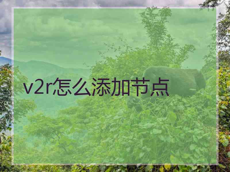 v2r怎么添加节点