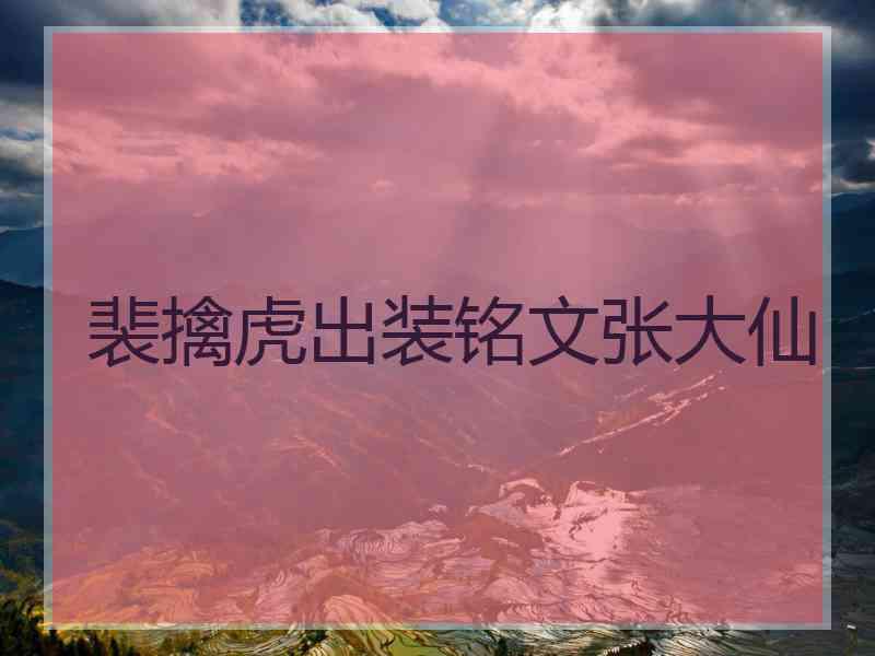 裴擒虎出装铭文张大仙