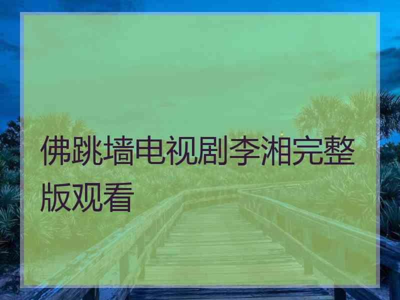 佛跳墙电视剧李湘完整版观看