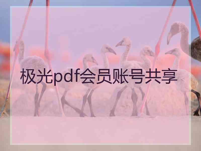 极光pdf会员账号共享