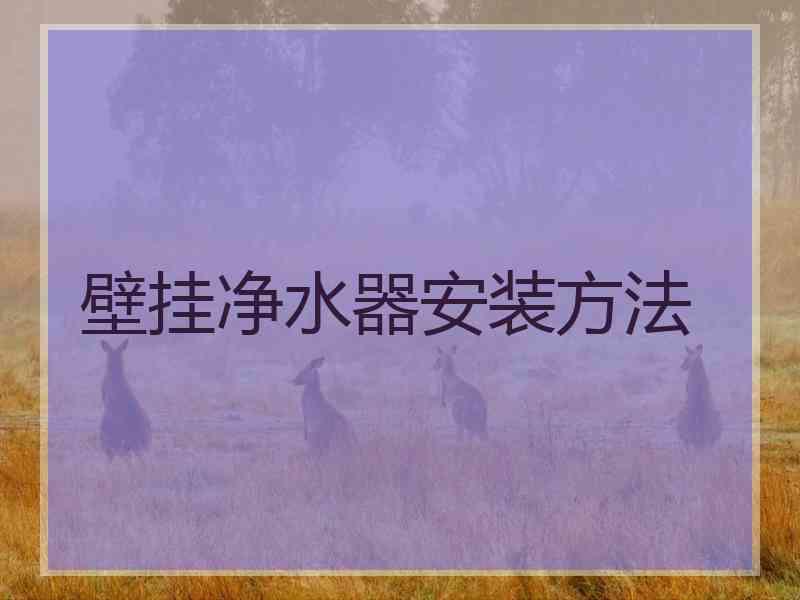 壁挂净水器安装方法