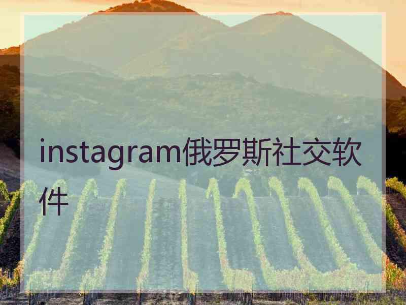 instagram俄罗斯社交软件