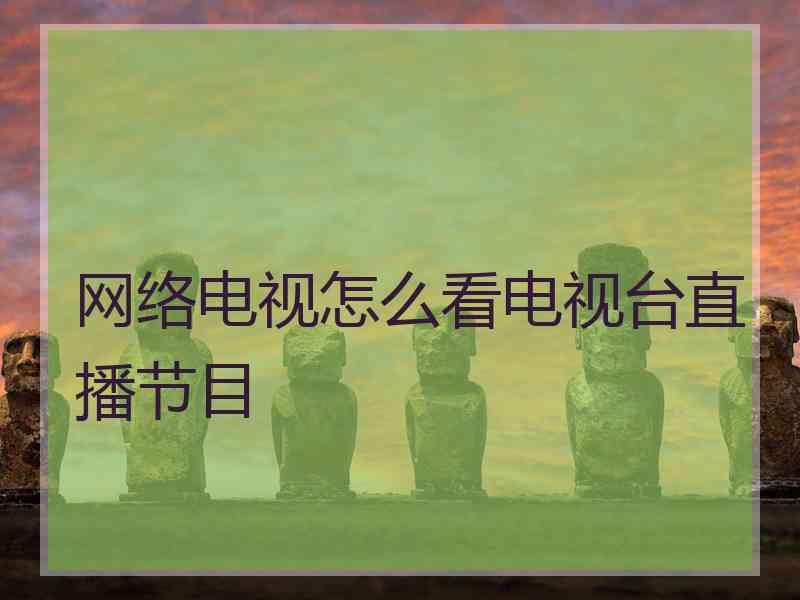 网络电视怎么看电视台直播节目
