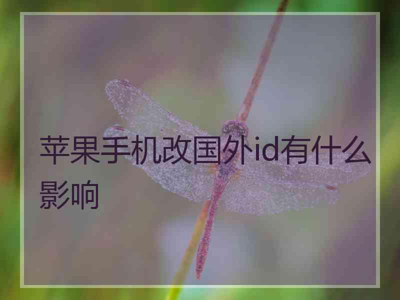 苹果手机改国外id有什么影响