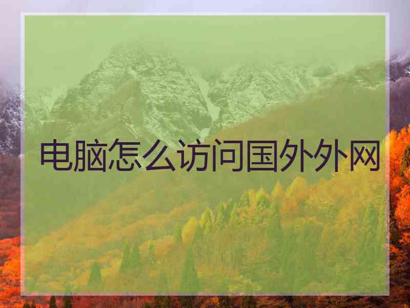 电脑怎么访问国外外网