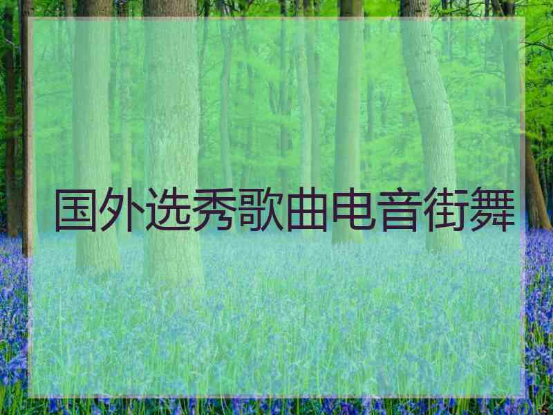 国外选秀歌曲电音街舞