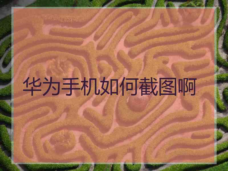 华为手机如何截图啊