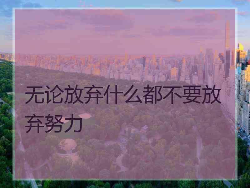 无论放弃什么都不要放弃努力