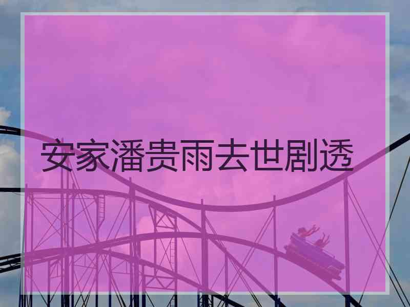 安家潘贵雨去世剧透