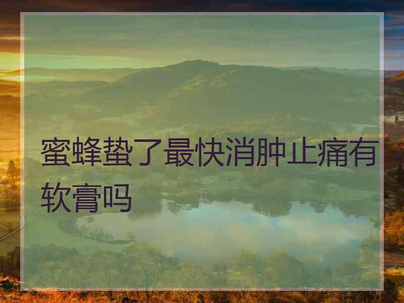 蜜蜂蛰了最快消肿止痛有软膏吗