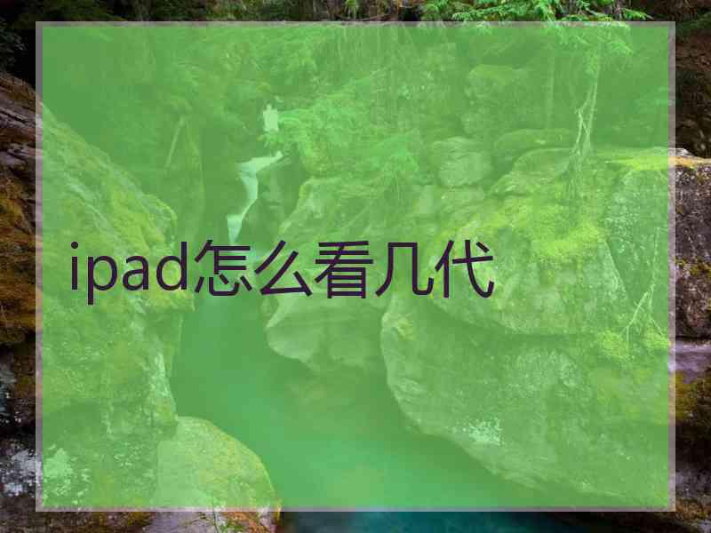 ipad怎么看几代