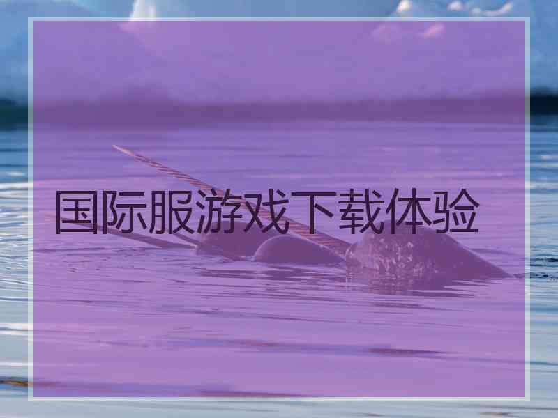 国际服游戏下载体验