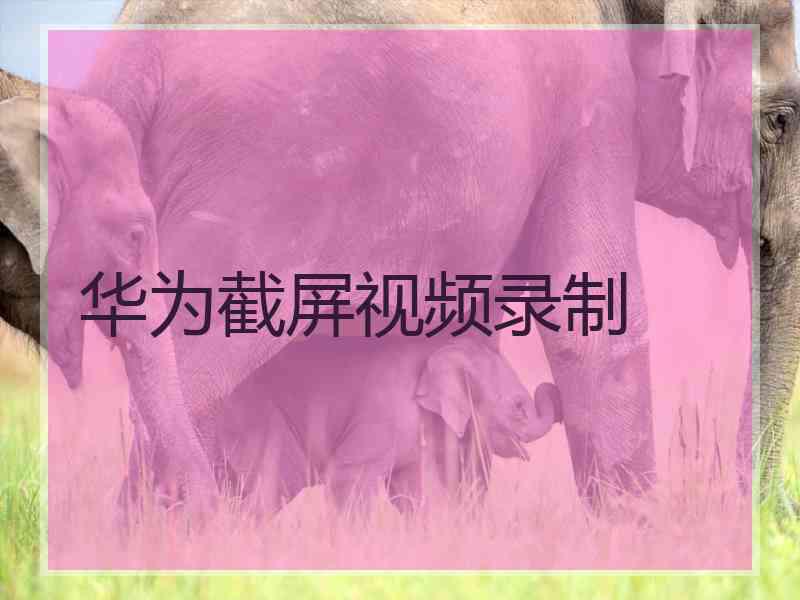 华为截屏视频录制