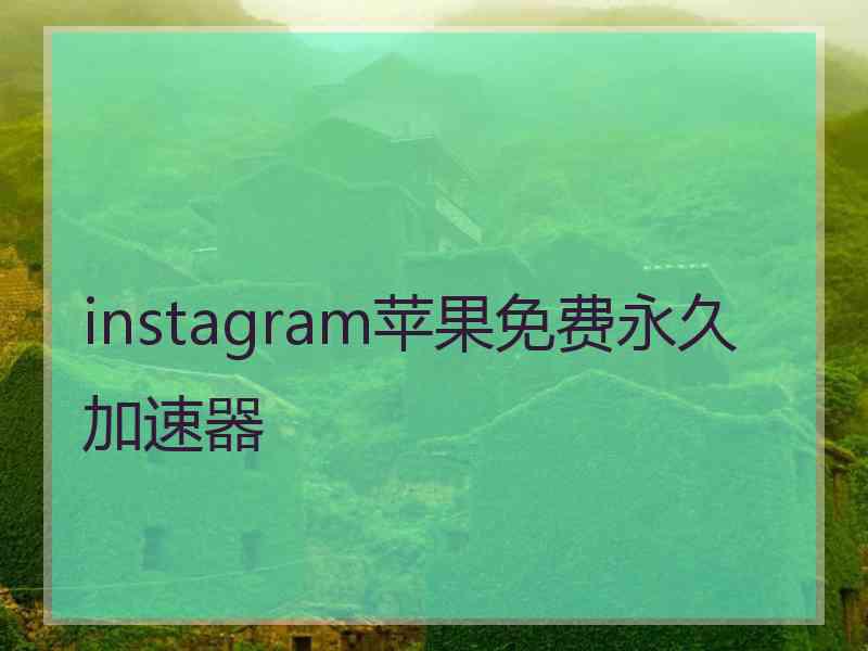 instagram苹果免费永久加速器