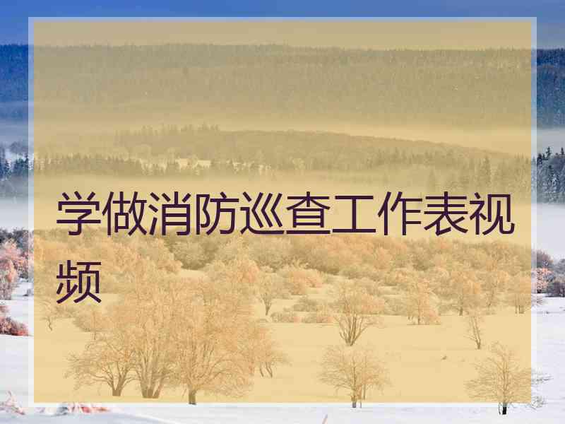 学做消防巡查工作表视频
