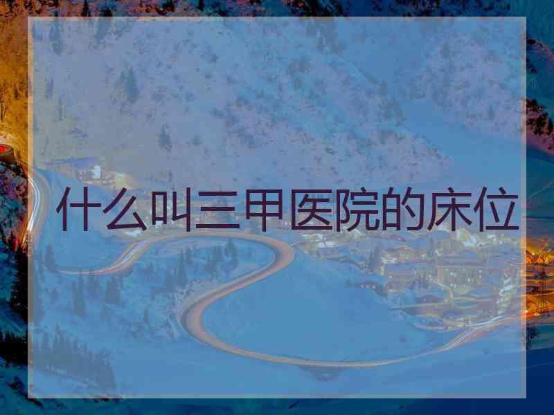 什么叫三甲医院的床位