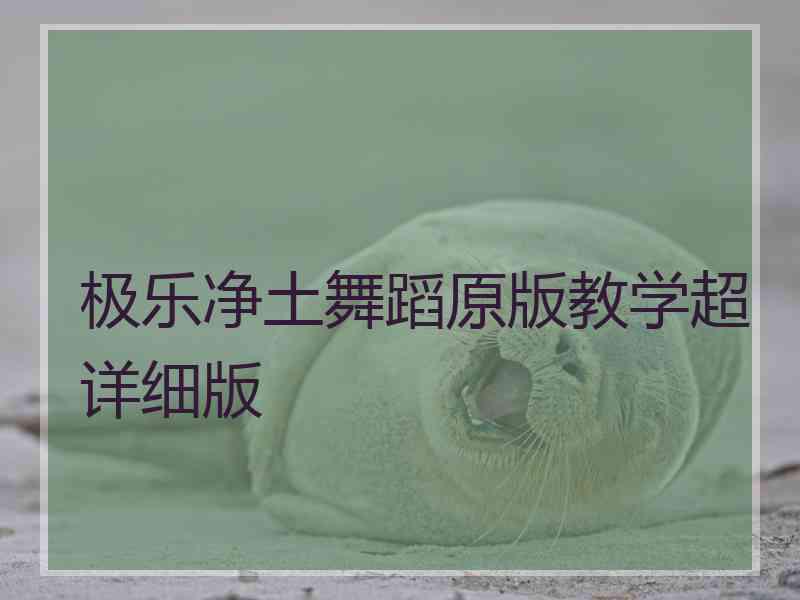 极乐净土舞蹈原版教学超详细版