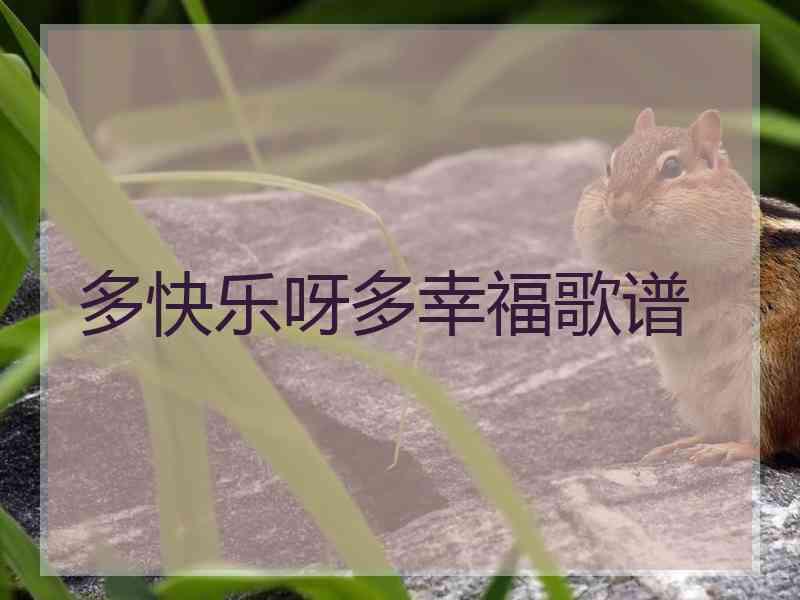 多快乐呀多幸福歌谱