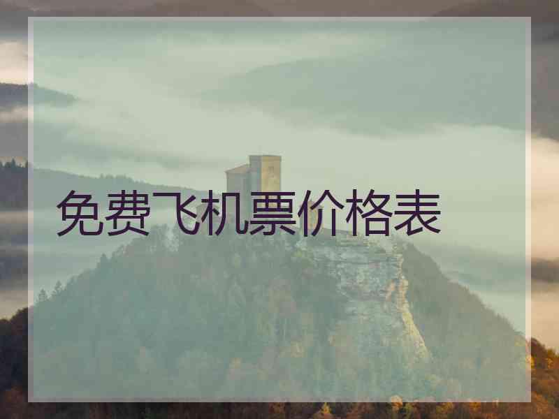免费飞机票价格表