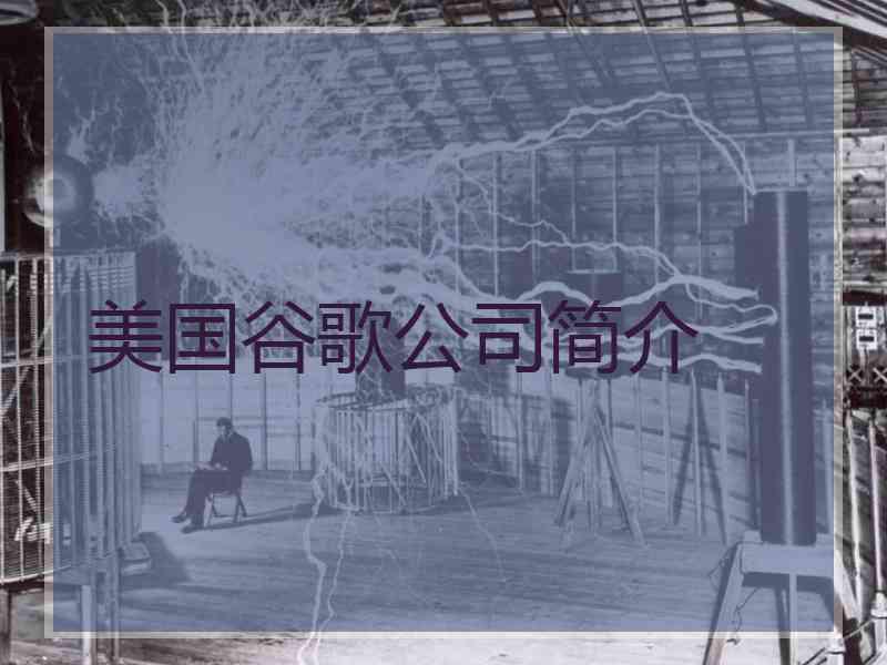 美国谷歌公司简介