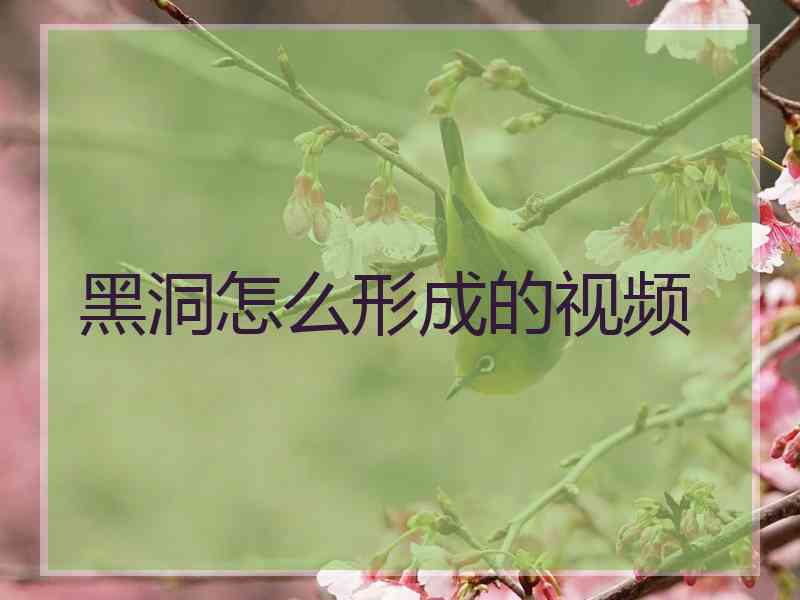 黑洞怎么形成的视频