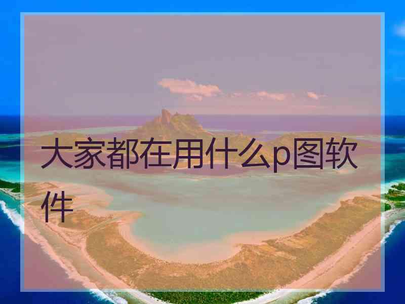 大家都在用什么p图软件