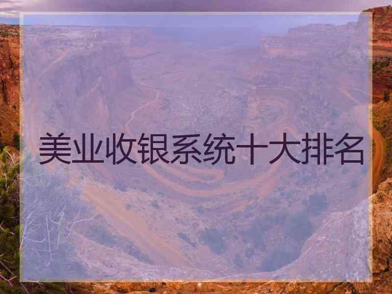 美业收银系统十大排名