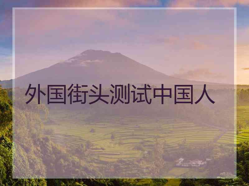 外国街头测试中国人