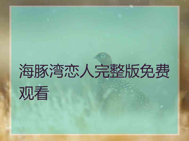 海豚湾恋人完整版免费观看
