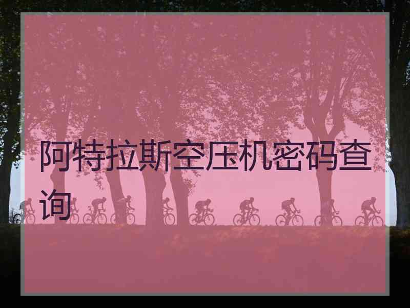 阿特拉斯空压机密码查询