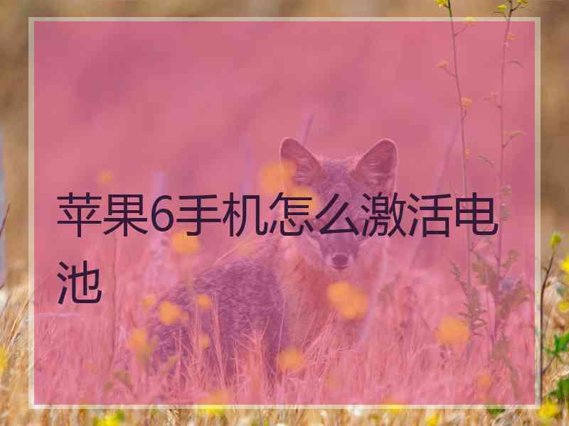 苹果6手机怎么激活电池