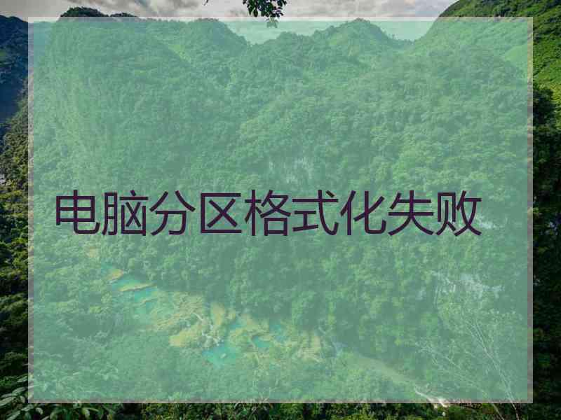 电脑分区格式化失败