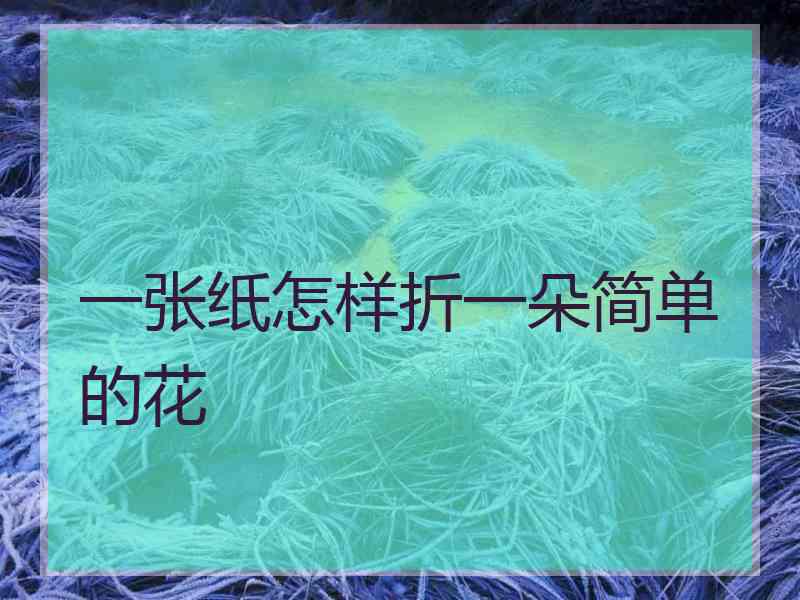 一张纸怎样折一朵简单的花