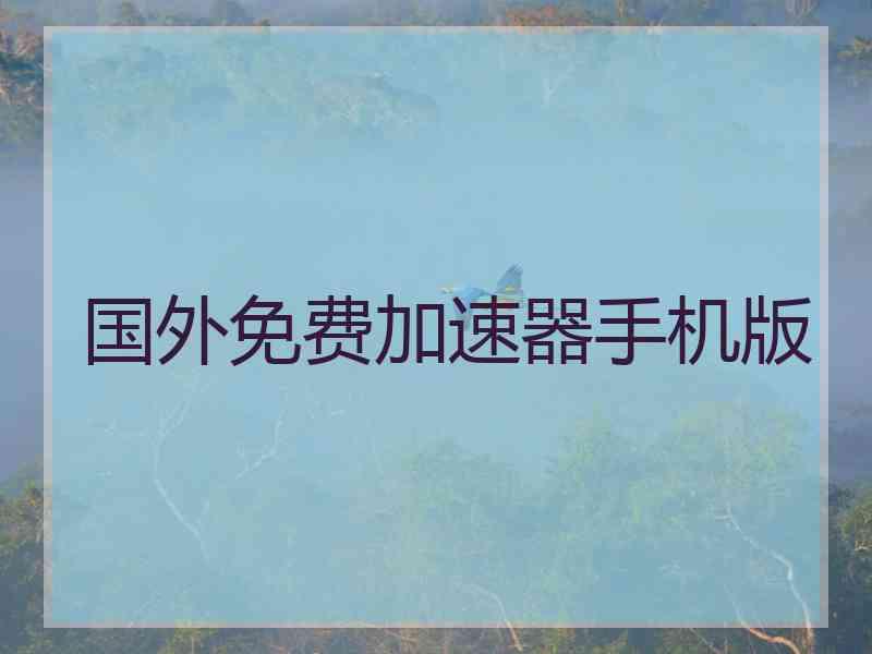 国外免费加速器手机版