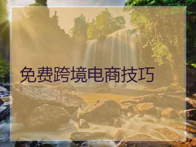 免费跨境电商技巧