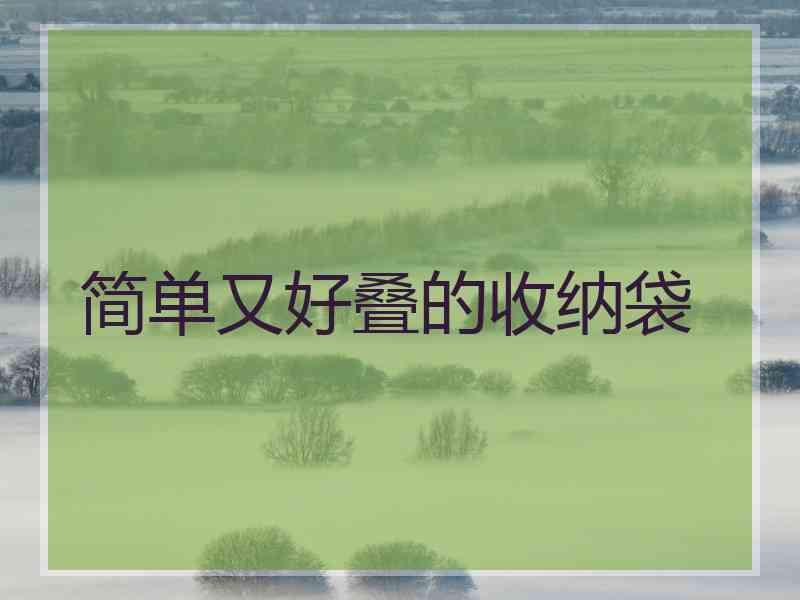 简单又好叠的收纳袋
