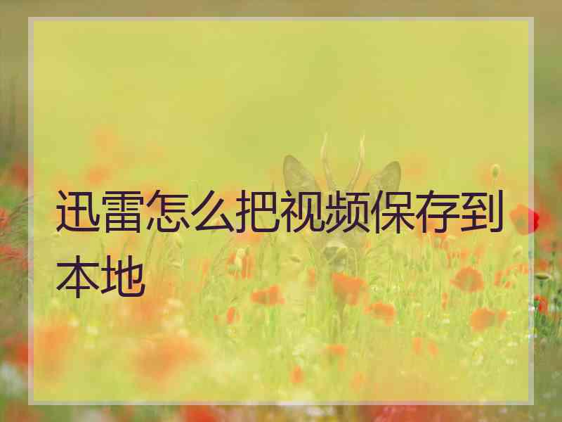 迅雷怎么把视频保存到本地