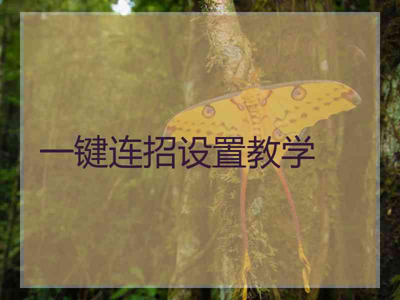 一键连招设置教学