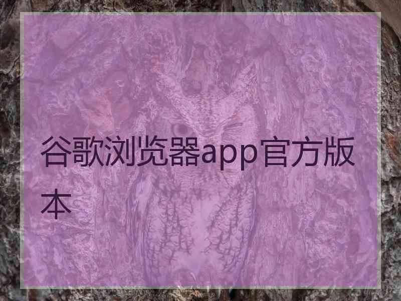 谷歌浏览器app官方版本