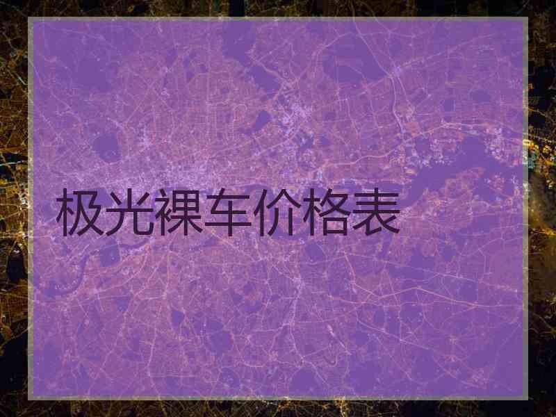 极光裸车价格表