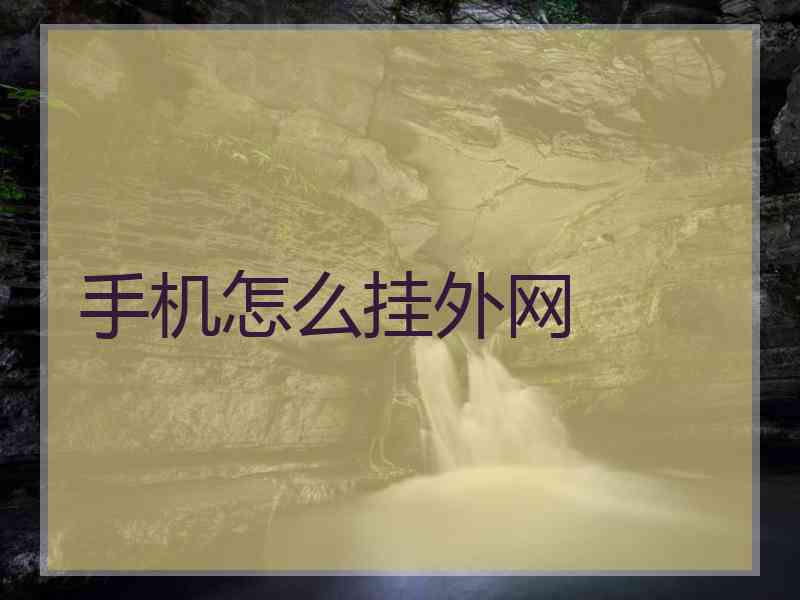 手机怎么挂外网