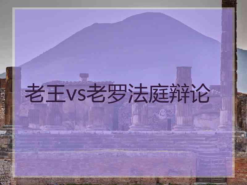 老王vs老罗法庭辩论