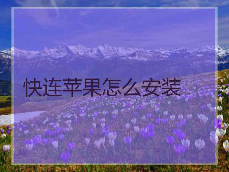 快连苹果怎么安装