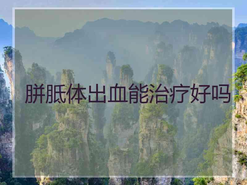 胼胝体出血能治疗好吗