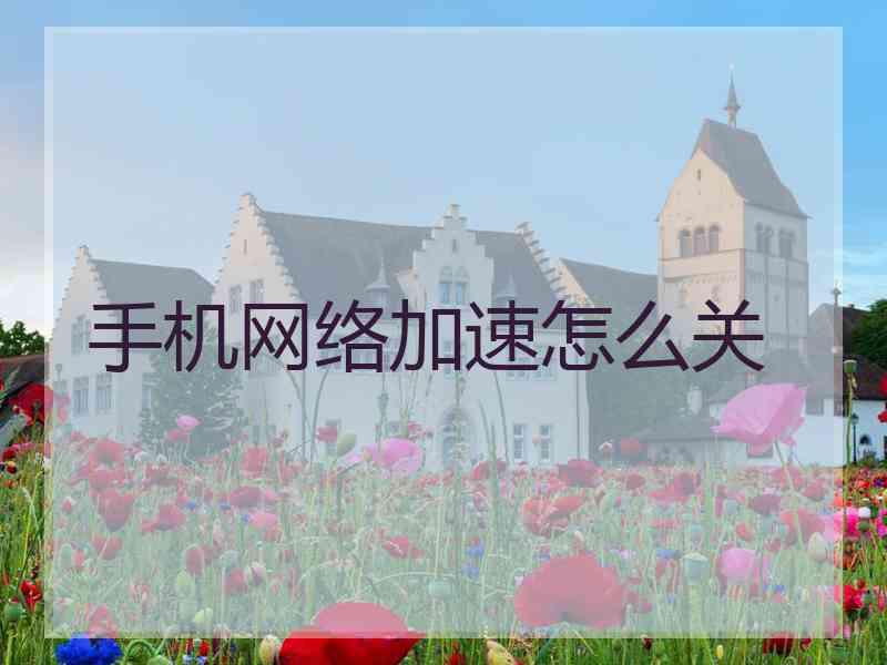 手机网络加速怎么关