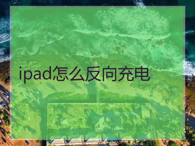 ipad怎么反向充电